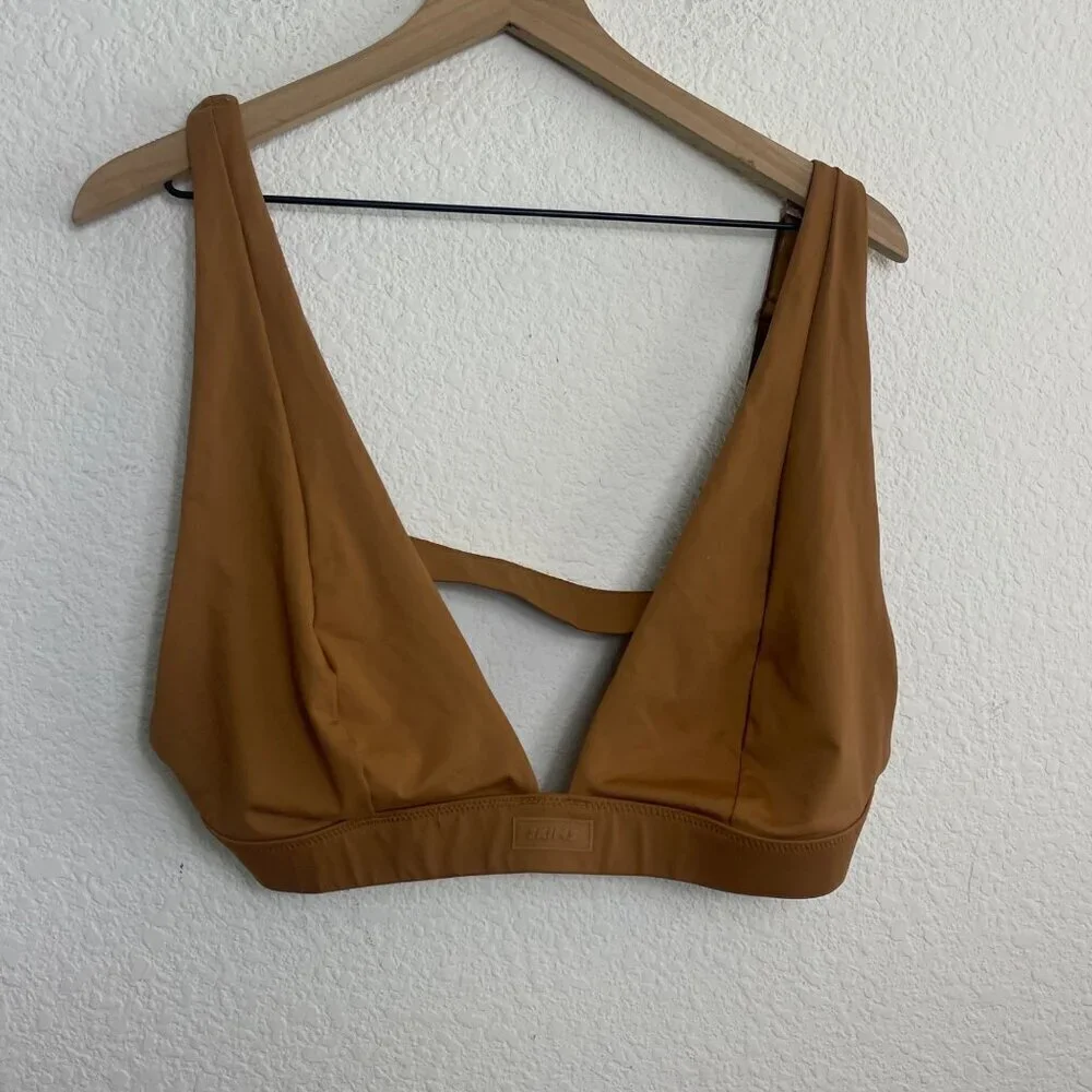 SKIMS Swim Plunge Bikini Top | Almond | Size 4X | New Without Tag